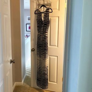 Parker Black and White Evening Gown